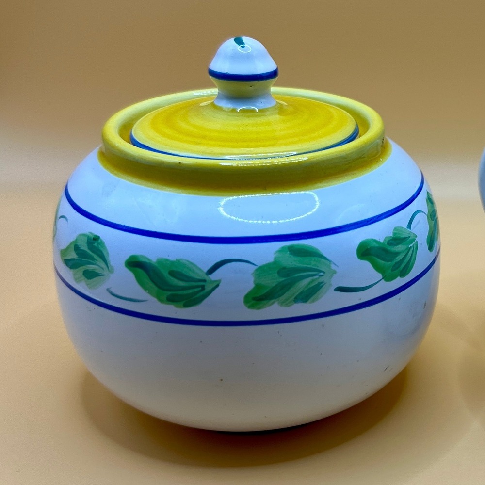 Herend Village Pottery Sugar Bowl - Crispin- Elizabeth Barrett Roache - 1993